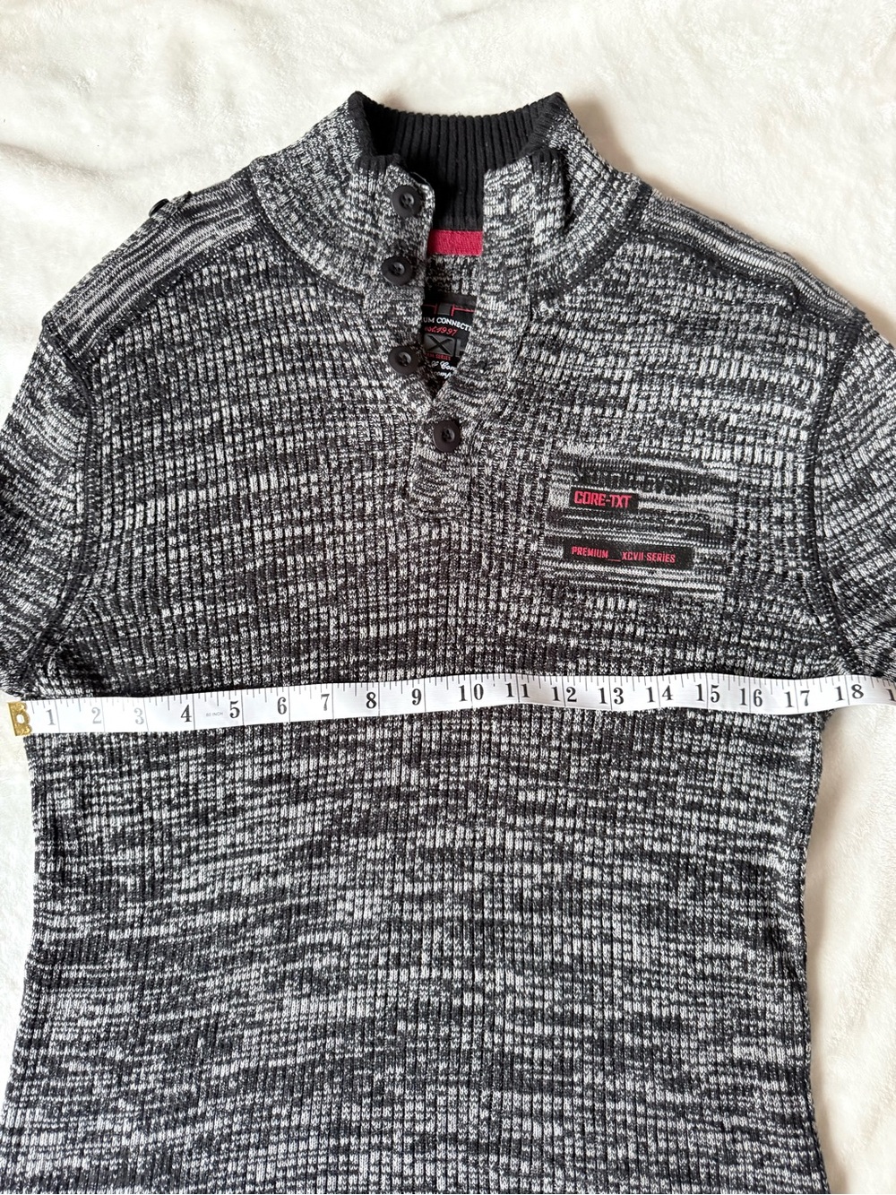 Men's Marled Knit Pullover Sweater - Black/Gray - Picture 11 of 11